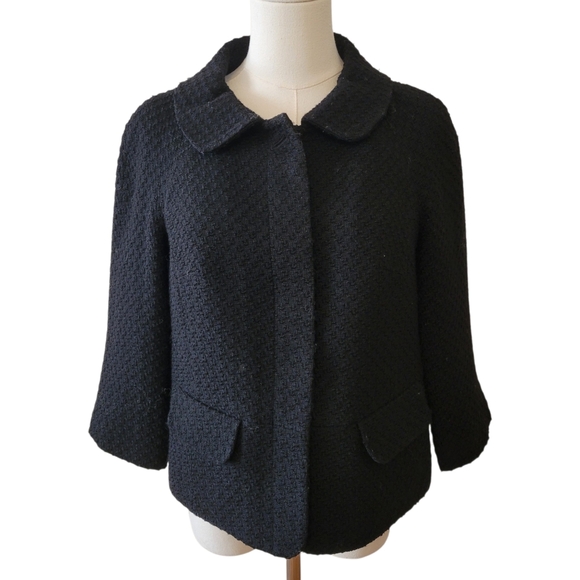Ann Taylor Jackets & Blazers - Ann Taylor Black Wool Tweed Swing Jacket Size 8